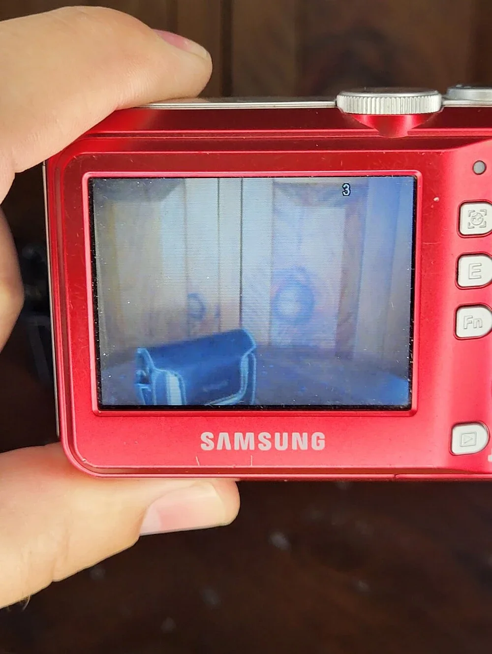 Samsung Compact Digital Camera in Red with Black Case